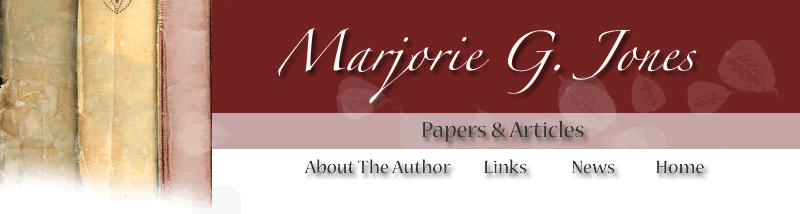 The Papers and Articles of Marjorie G. Jones
